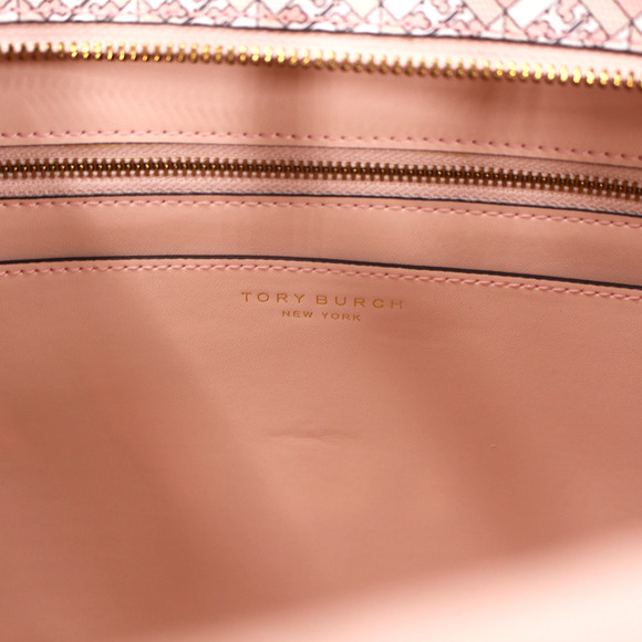 Tory Burch Geo Logo Tote NEW Zip Top Dusted Blush Pink Shoulder Bag Handbag - Picture 8 of 8